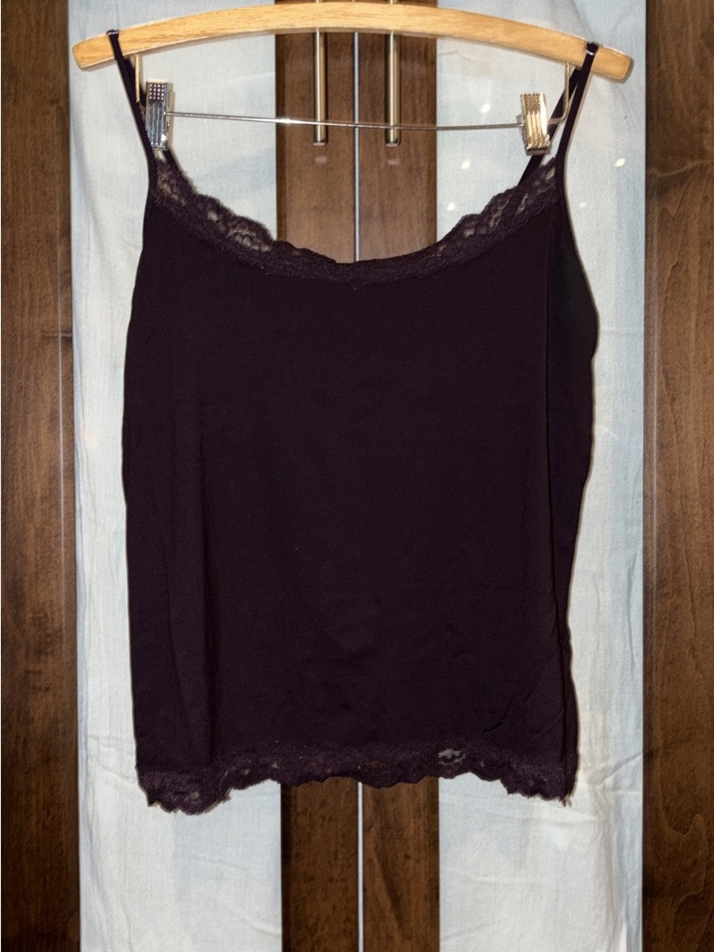 Dark Purple Lace-Trim Camisole